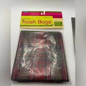 Vintage Old Navy Holiday Plaid Trash Bags